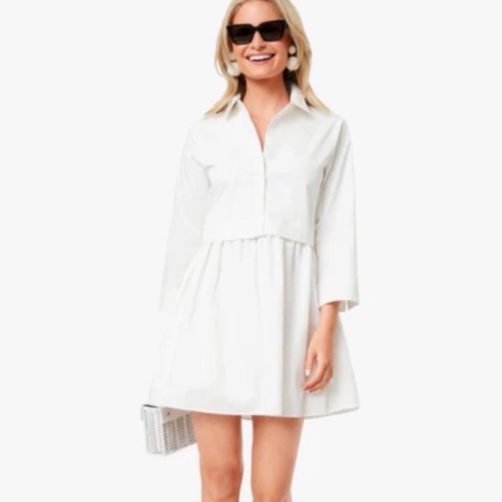 Tuckernuck Pomander Place Ella Classic Everyday Shirt Dress Cotton White Size XL